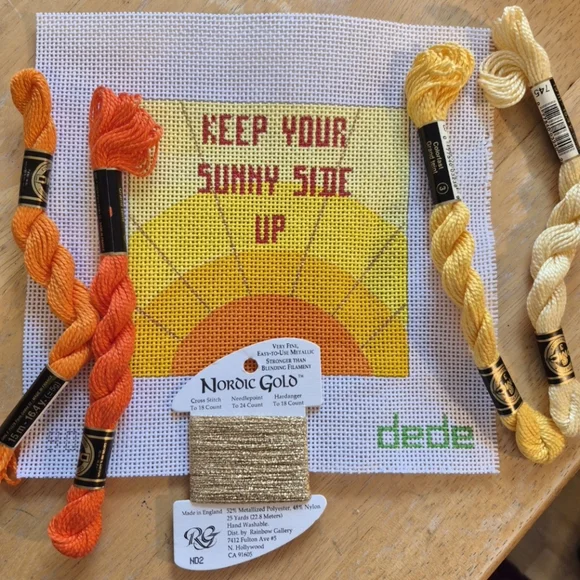 Needlepoint Hand painted Dede -Keep Your Sunny Side Up - Picture 5 of 5